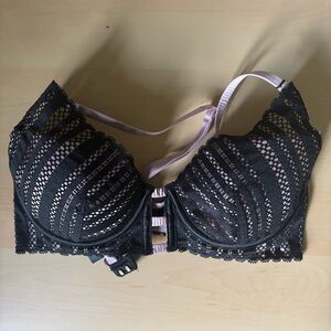 Victoria's Secret Black and Light Pink Lace Bra